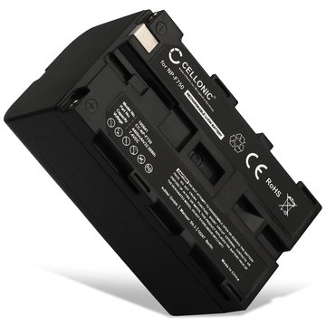 Akku kameraan Sony HXR-NX100, HXR-MC2500, Z Cam E2, NEX-FS700R, NEX-FS700RH, HVR-Z1, HVR-V1, NP-F330, NP-F970 - NP-F970 F96 NP-F550 F570 F750 F770 F330 (4400mAh, 7.4V) tuotemerkiltä CELLONIC