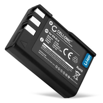 Akku kameraan Nikon D3000 D40 D40x D5000 D60 - EN-EL9 (1000mAh, 7.4V) tuotemerkiltä CELLONIC