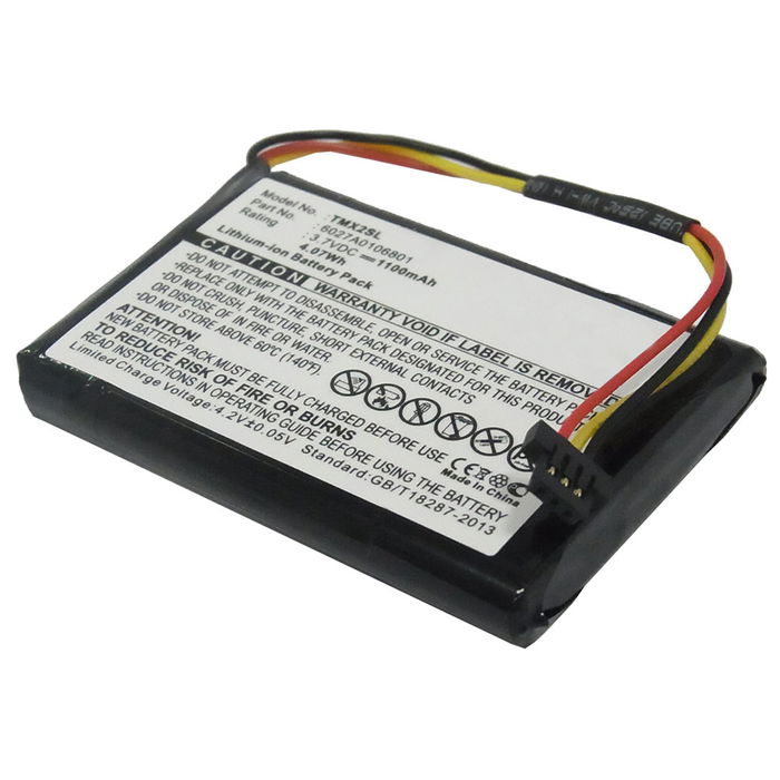 1x Battery for TomTom XL LIVE IQ Routes™, 4ET03, XL Holiday, XL LIVE IQ Routes™ Europe/Regional, 4ET0.002.02 6027A0106801 (1100mAh, 3.7V) from subtel