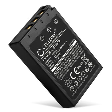 1x Akku kameraan Olympus OM-D E-M10 Mark II, III, IV, Pen E-P3, E-PL6, E-PL7, E-PL8, Stylus 1 - BLS-5, BLS-50 (1000mAh, 7.4V) tuotemerkiltä CELLONIC