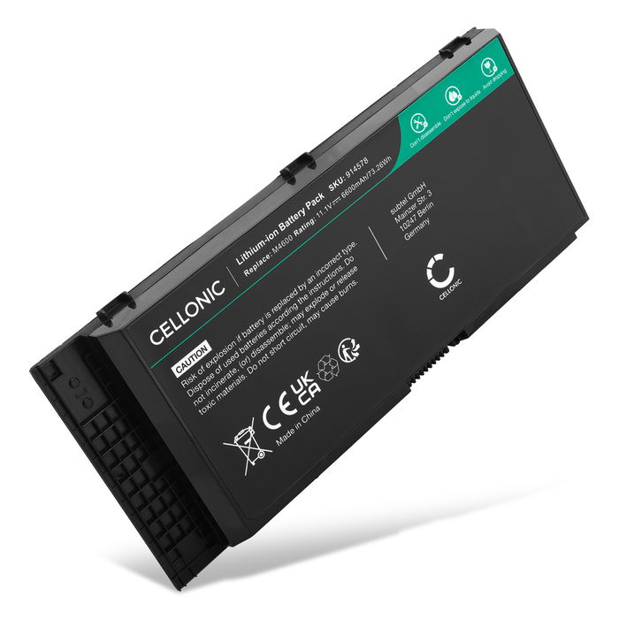 Dell Precision M4600 akku, 6600mAh vaihtoakku tuotemerkiltä subtel