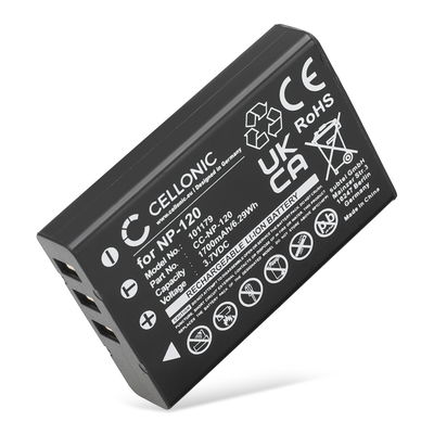 Akku kameraan Ordro HDV-D320, HDV-D325, HDV-D395, HDV-D80S - NP-120 (1700mAh, 3.7V) tuotemerkiltä CELLONIC