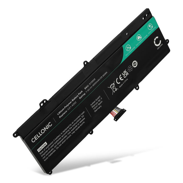 Akku tietokoneeseen ASUS X202E, X201E, F201E, S200E, F201 series, F202 series, Q200 series, R200 series, C21-X202 - 7.4V 4000mAh tuotemerkiltä CELLONIC