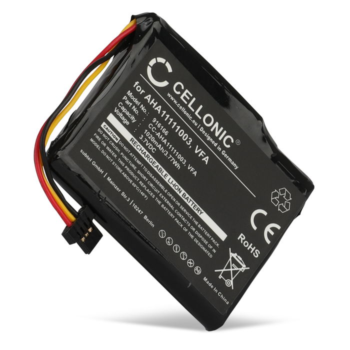 Akku navigaattoriin TomTom Via 1605, Start 60, Start 60 M, Start 60 EU, 4EN62, VF6D, AHA11111003 - 1020mAh tuotemerkiltä CELLONIC