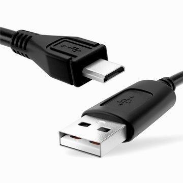 Micro-USB-johto 1m - 1A lataus- ja tiedonsiirtojohto micro-USB - USB-A. Musta PVC USB-kaapeli