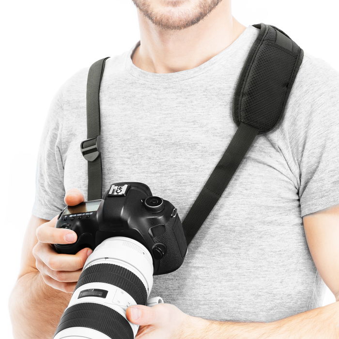 CELLONIC Universal Quick Release DSLR Camera Strap and Shoulder Sling 1/4" - Padded, Comfortable, Adjustable Camera Harness Compatible for Canon, Sony, Nikon, Olympus - Black