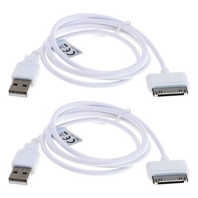 2x USB-johto MP3-soittimeen Apple iPod Mini 1. & 2. Gen Nano 1. - 6. Gen Touch 1. - 4. Gen MA591G - 480 MBit/s - USB 2.0, 1m datakaapeli. Valkoinen  USB-kaapeli
