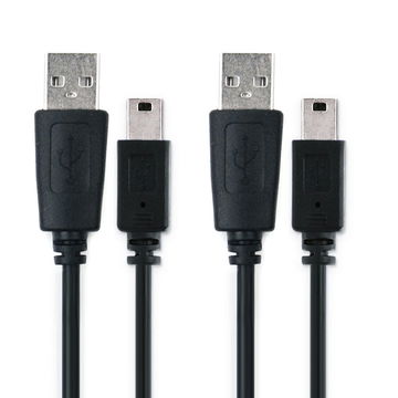 2x USB-kaapeli navigaattoriin Garmin Edge, Drive, DriveAssist, DriveSmart, Nüvi, Oregon, eTrex, GPSMAP - 1A, 1m latausjohto. Musta PVC kaapeli