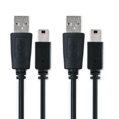 2x USB-kaapeli navigaattoriin Garmin Edge, Drive, DriveAssist, DriveSmart, Nüvi, Oregon, eTrex, GPSMAP - 1A, 1m latausjohto. Musta PVC kaapeli