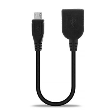 USB-OTG-kaapeli puhelimeen OnePlus One / OnePlus X - Micro USB - USB A, Musta OTG-adapteri, On The Go