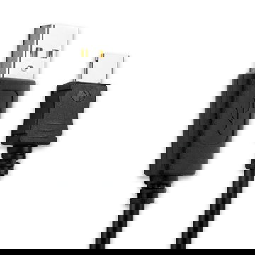 USB-johto kännykkään Samsung SGH-E250, SGH-P300, SGH-U700, SGH-X830, SGH-E900 - Connector, 0.5A, 1m latausjohto. Musta PVC datakaapeli 