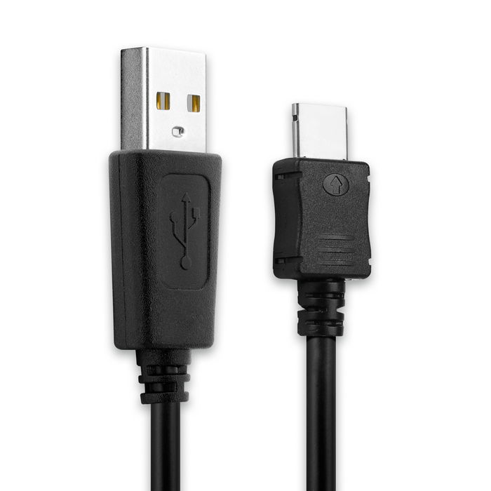 USB-johto kännykkään Samsung SGH-E250, SGH-P300, SGH-U700, SGH-X830, SGH-E900 - Connector, 0.5A, 1m latausjohto. Musta PVC datakaapeli 