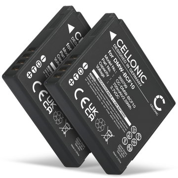 2x Akku kameraan Panasonic Lumix DMC-FS62 DMC-FS10 FS6 FS7 FS15 FS30 FS42 FS62 - DMW-BCF10 CGA-S106 (700mAh, 3.7V) tuotemerkiltä CELLONIC