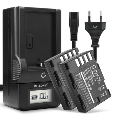 2x Akku + Laturi kameraan Panasonic GH5 Lumix DC-GH5 DMC-GH14 GH3 - DMW-BLF19 DMW-BLF19e DMW-BLF19pp (2000mAh, 7.4V) tuotemerkiltä CELLONIC
