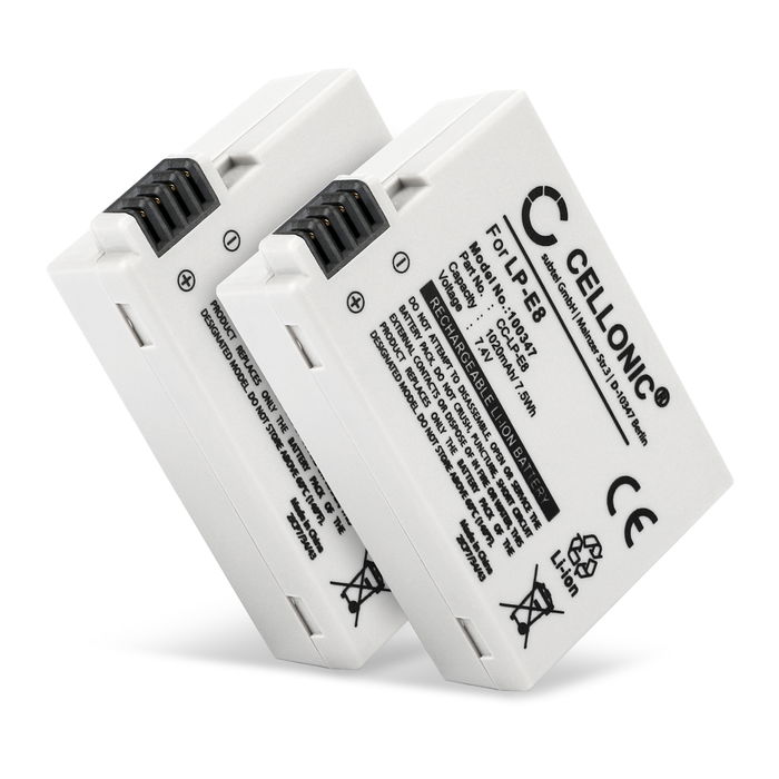 2x Canon EOS 650D akku tuotemerkiltä CELLONIC
