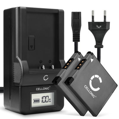 2x Akku + Laturi kameraan Canon IXUS 185, IXUS 285 HS, IXUS 130, IXUS 132, PowerShot SX430 IS, A2300, NB11L, CB2L - NB-11L NB-11LH (600mAh, 3.7V) tuotemerkiltä CELLONIC