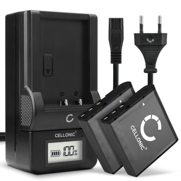 2x Akku + Laturi kameraan Besteker F301, 302S, HDV-D328, HDV-VD2, HDV-Z28, DDV-V6, DDV-V8, HDV-301S FHD - NP-40 (950mAh, 3.7V) tuotemerkiltä CELLONIC