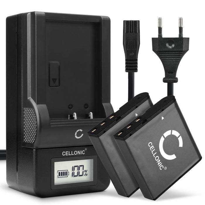 2x Akku + Laturi kameraan Besteker F301, 302S, HDV-D328, HDV-VD2, HDV-Z28, DDV-V6, DDV-V8, HDV-301S FHD - NP-40 (950mAh, 3.7V) tuotemerkiltä CELLONIC