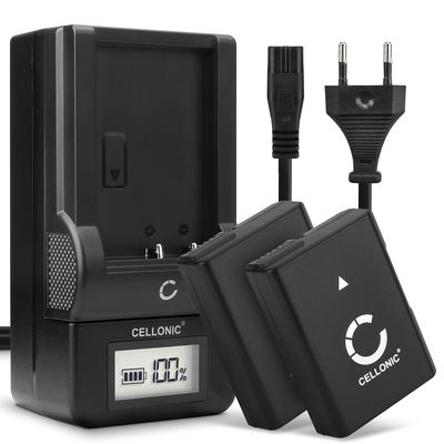 2x akku + Laturi kameraan Nikon D5600 D5500 D5300 D5200 D5100 D3400 D3300 D3100 CoolPix P7800 P7700 P7100 - 1050mAh vaihtoakku EN-EL14, MH-24