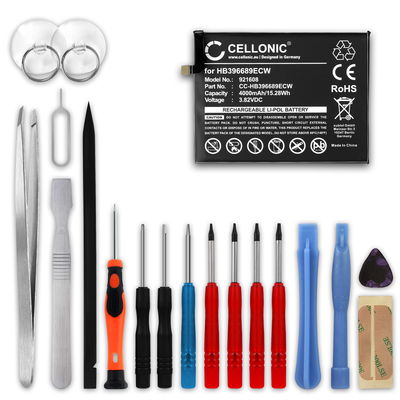 Akku kännykkään Huawei Mate 9 / 9 Pro + työkalusarja - HB396689ECW, 4000mAh, 3.82V vaihtoakku + Työkalu