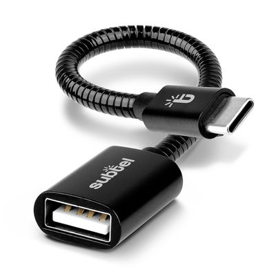 USB C - USB OTG -sovitinkaapeli yhteensopiva MacBook Android Android Google Samsung Smartwatch-kaiutinkameran tai kuulokkeiden kanssa, Musta