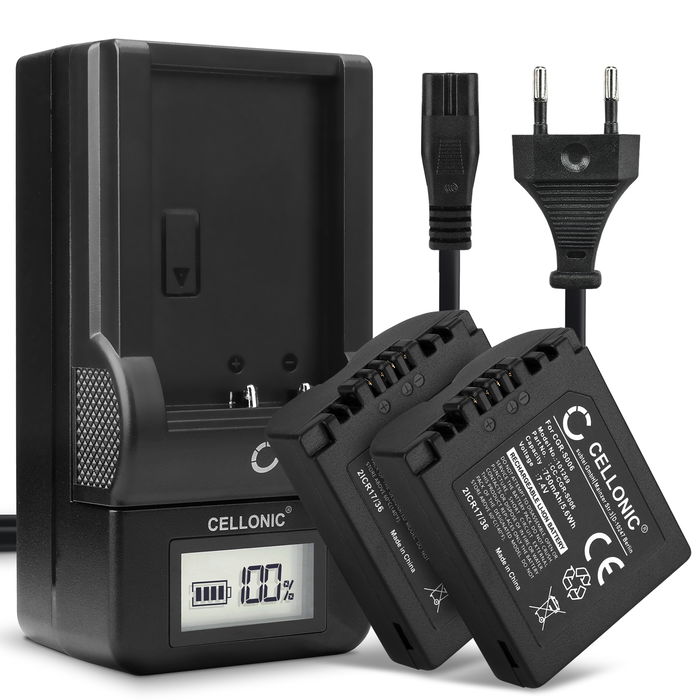 2x Leica D-LUX 3 akku, 750mAh + Laturi tuotemerkiltä Cellonic