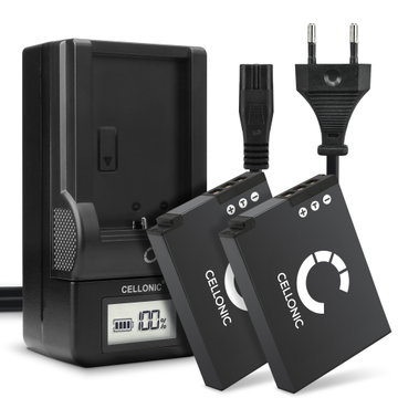 2x Akku + Laturi kameraan Nikon CoolPix A900 W300 AW130 S9900 S9700 S9500 S9300 S9100 S8200 S6300 AW100s AW110s EN-EL12 - EN-EL12 (1100mAh, 3.7V) tuotemerkiltä CELLONIC