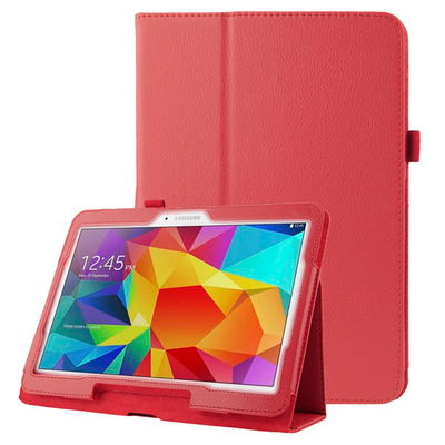 Tabletin suojakotelo Samsung Galaxy Tab 4 10.1 (SM-T530 / SM-T531 / SM-T533 / SM-T535) tukijalalla - punainen Tekonahka, taitettava tablettikotelo