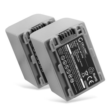 2x Akku kameraan Sony NP-FH50, NP-FH30, NP-FH70, NP-FP70, NP-FP71, NP-FP90, NP-FP30, NP-FP50 - NP-FP50 NP-FH50 FH30 FH70 (1360mAh, 7.4V) tuotemerkiltä CELLONIC