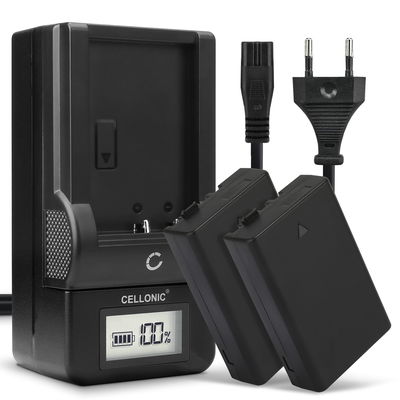 2x Akku + Laturi kameraan Pentax KP K-50 K-30 K-S1 K-r K-500 K-S2 KF K-70 - D-Li109 (1100mAh, 7.4V) tuotemerkiltä CELLONIC
