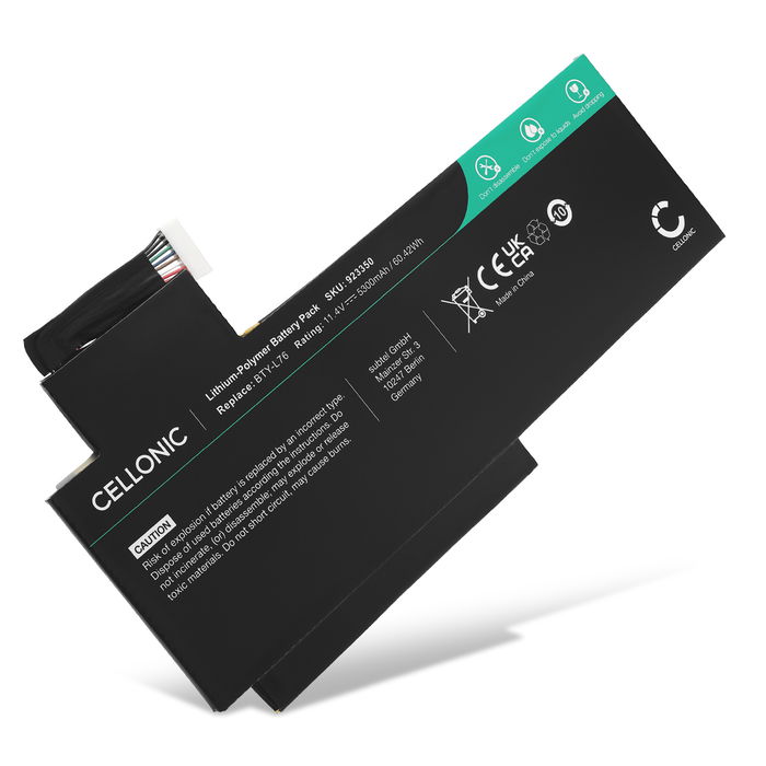 Akku tietokoneeseen Schenker XMG C703, BTY-L76 - 11.1V 5300mAh tuotemerkiltä CELLONIC