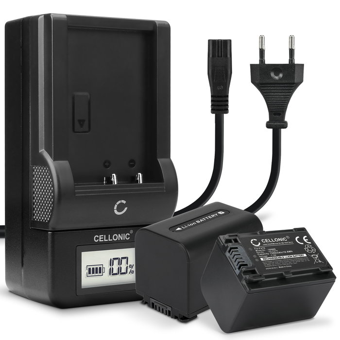 2x Sony AX53 4K HANDYCAM FDR-AX53 akku + Laturi tuotemerkiltä CELLONIC