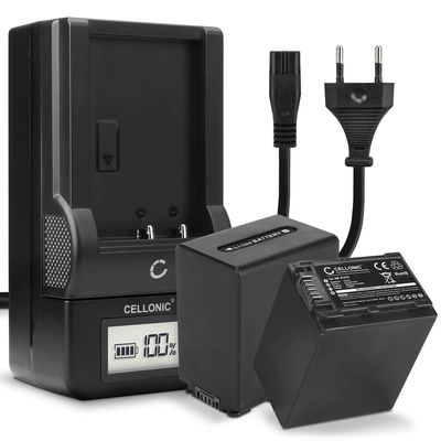 2x Akku + Laturi kameraan Sony CX410 CX430 CX220 CX210 CX200 CX730 CX580 CX230 ACVQV10 BCTRV - NP-FV70 NP-FV100 (2200mAh, 7.4V) tuotemerkiltä CELLONIC