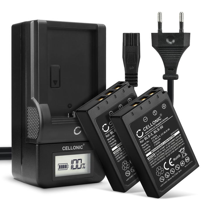 2x Olympus OM-D E-M10 Mark II akku + Laturi tuotemerkiltä CELLONIC