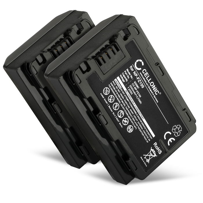 2x subtel Akku Sony A7 III (ILCE-7M3 / ILCE-7M3K) 2040mAh, Vaihtoakku Replacement Battery