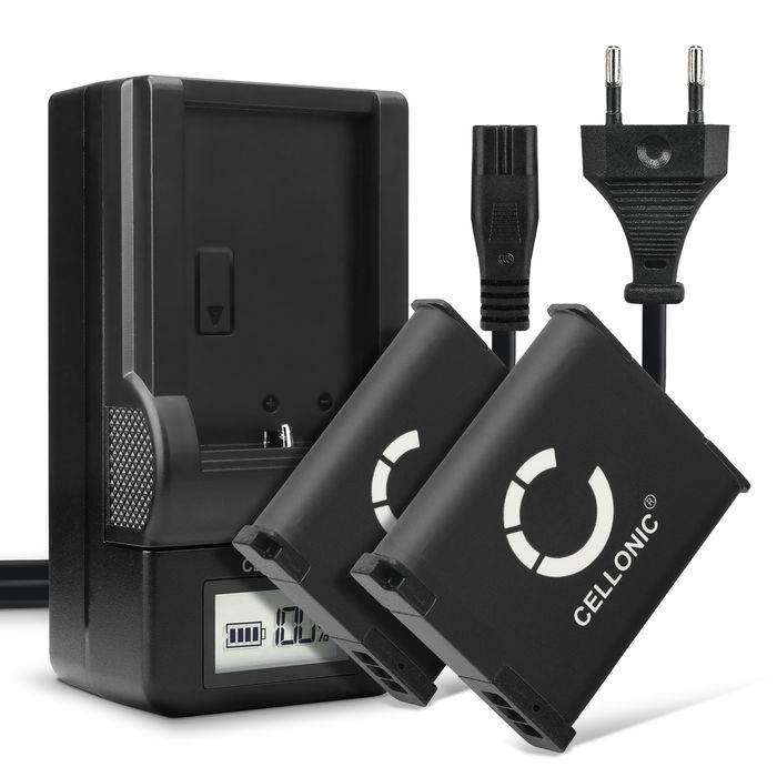 2x Panasonic Lumix DMC-TZ55 akku + Laturi, 1050mAh vaihtoakut tuotemerkiltä CELLONIC