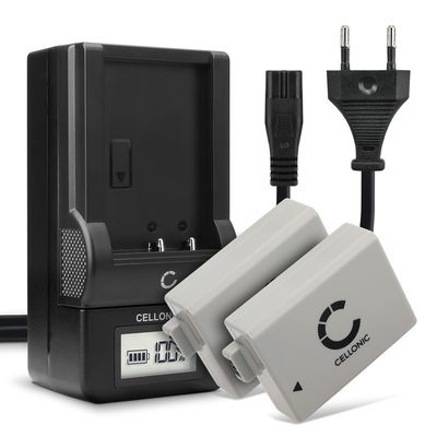 2x Akku + Laturi kameraan Canon 1000D, 500D, 450D, Rebel XS, T1i, Xsi - LP-E5 (1020mAh, 7.4V) tuotemerkiltä CELLONIC