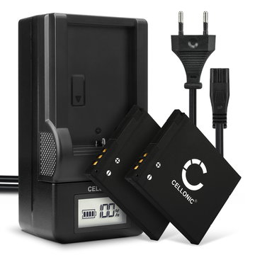 2x Akku + Laturi kameraan Panasonic Lumix DMC-SZ3, Lumix DMC-SZ10, DMC-SZ9, DMC-SZ8, DMC-XS1, DMC-FS50 - DMW-BCL7 DMW-BCL7e (600mAh, 3.7V) tuotemerkiltä CELLONIC