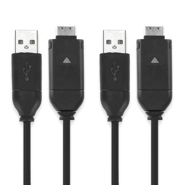 2x 20 Pin Connector - USB A -johto kameraan Samsung SH100, PL120, PL200, PL100, ST60, PL20, ST30, ES65, ES55, WB500 - Musta 1.5m, nopea 1A, PVC-kamerajohto EA-CB20U12 SUC-C3 -C5 -C7, tuotemerkiltä subtel