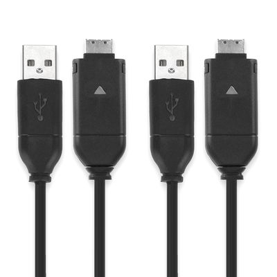 2x 20 Pin Connector - USB A -johto kameraan Samsung SH100, PL120, PL200, PL100, ST60, PL20, ST30, ES65, ES55, WB500 - Musta 1.5m, nopea 1A, PVC-kamerajohto EA-CB20U12 SUC-C3 -C5 -C7, tuotemerkiltä subtel