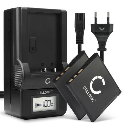 2x Akku + Laturi kameraan Sony W810 W830 W800 TX66 TX30 TX55 QX30 QX10 QX100 NPBN1 - NP-BN1 (580mAh, 3.7V) tuotemerkiltä CELLONIC