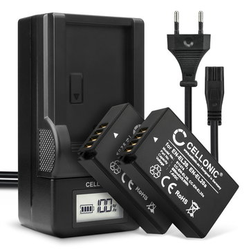 2x Akku + Laturi kameraan Nikon CoolPix P1000, CoolPix P950, 1 J1, 1 AW1, Coolpix A, 1 V3, 1 S1, MH-27, EN-EL20 - EN-EL20 EN-EL20a (800mAh, 7.4V) tuotemerkiltä CELLONIC