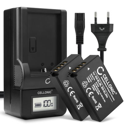 2x Akku + Laturi kameraan Nikon CoolPix P1000, CoolPix P950, 1 J1, 1 AW1, Coolpix A, 1 V3, 1 S1, MH-27, EN-EL20 - EN-EL20 EN-EL20a (800mAh, 7.4V) tuotemerkiltä CELLONIC