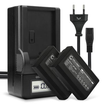 2x Akku + Laturi kameraan Nikon Coolpix 5000 4300 4500 4800 5400 Konica Minolta DiMAGE A200 Coolpix 995 - EN-EL1 NP-800 (750mAh, 7.4V) tuotemerkiltä CELLONIC