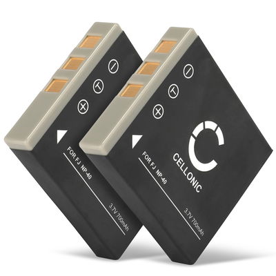 2x Akku kameraan Pentax Optio S S6 S7 S5i S5z S4 S4i S SV WP WPi W10 W20 A10 A20 A30 A40 T20 T10 - D-LI8 D-LI85 (700mAh, 3.7V) tuotemerkiltä CELLONIC