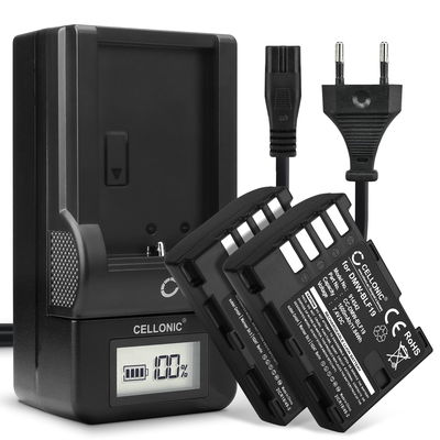 2x akku + Laturi kameraan Panasonic GH5 Lumix DC-GH5 DC-GH5s Lumix DMC-GH4 GH4 GH4r GH4h GH3 DMC-GH3h GH3a G9 DC-G9 - 1600mAh vaihtoakku DMW-BLF19E, DMW-BTC10