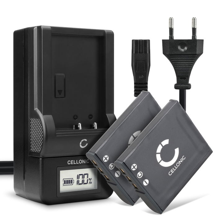 2x Sony Cyber-shot DSC-W230 akku + Laturi tuotemerkiltä CELLONIC