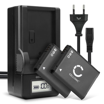 2x Akku + Laturi kameraan Samsung MV800 WB30f WB35f WB50f ST72 ST77 ST150f PL20 PL100 PL120 ES65 ES80 ES90 - BP70A AD43-00194A (700mAh, 3.7V) tuotemerkiltä CELLONIC