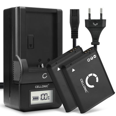 2x Akku + Laturi kameraan Samsung MV800 WB30f WB35f WB50f ST72 ST77 ST150f PL20 PL100 PL120 ES65 ES80 ES90 - BP70A AD43-00194A (700mAh, 3.7V) tuotemerkiltä CELLONIC