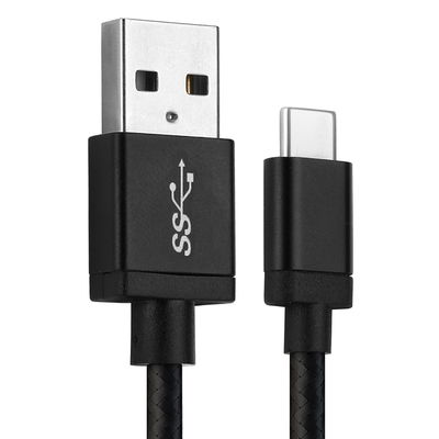 USB C Type C USB-johto 1m, 3A lataus- ja tiedonsiirtojohto. Musta USB C Type C - USB C Type C Nylon USB-kaapeli 